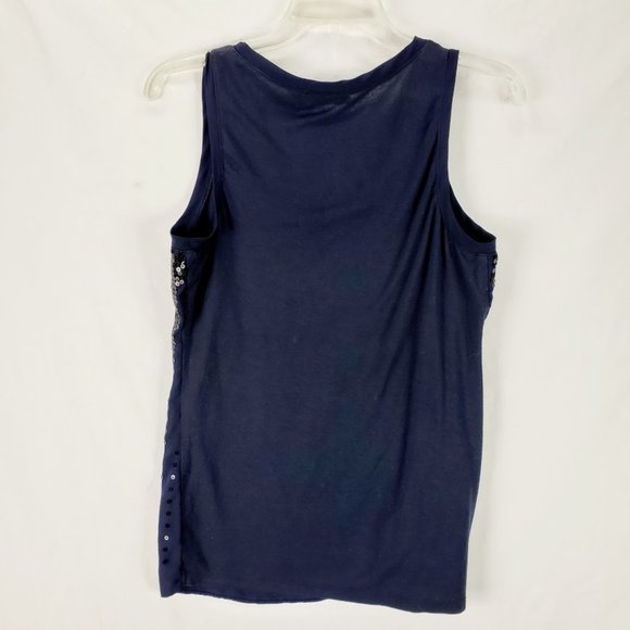 The Limited Navy Sequin Tank Top Small Layered - Picture 4 of 4